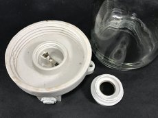 画像4: 1940-50's German Glass＆Porcelain Ceiling/Wall Light【特大です】 (4)