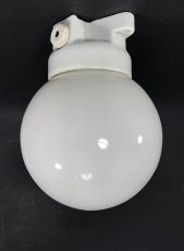 画像1: 1940-50's German Milk Glass＆Porcelain Ceiling/Wall Light (1)
