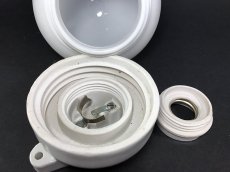 画像5: 1940-50's German Milk Glass＆Porcelain Ceiling/Wall Light (5)