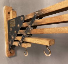 画像3: 1920-30's "Holds more Hanger" Wood＆STEEL Folding Hanger (3)