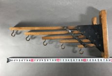 画像6: 1920-30's "Holds more Hanger" Wood＆STEEL Folding Hanger (6)