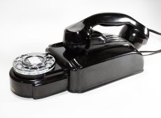 画像14: - 実働品 - （ひかり電話可） ★Mint Condition !!★　 Early-1930's “Very!! Art Deco”  Streamlined Bakelite Telephone  ★オリジナルデカール★ (14)