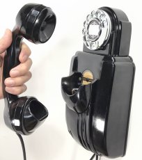 画像5: - 実働品 - （ひかり電話可） ★Mint Condition !!★　 Early-1930's “Very!! Art Deco”  Streamlined Bakelite Telephone  ★オリジナルデカール★ (5)