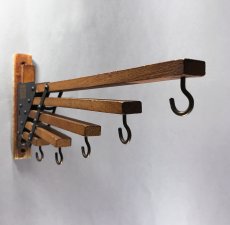 画像2: 1920-30's "Holds more Hanger" Wood＆STEEL Folding Hanger (2)
