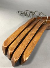 画像3: 1900'-20s "VERY THICK !!"  Solid Wood Hangers 4-set (3)