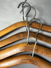 画像1: 1900'-20s "VERY THICK !!"  Solid Wood Hangers 4-set (1)