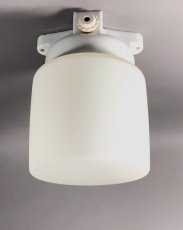 画像1: 1940-50's German White Glass＆Porcelain Ceiling/Wall Light (1)