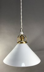 画像1: German-Deco "Milk Glass" Pendant Lamp (1)