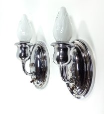 画像1: 1930-40's Chrome Candle Lamp【Pair】 (1)