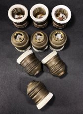 画像2: -＊残り8個＊- "E26" French Made Brass & Porcelain Lamp Socket 【バラ売り】 (2)