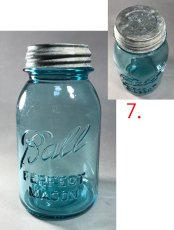 画像8: 1930-60's Old "BLUE" Glass Mason Jar 【バラ売り】 (8)