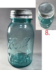 画像9: 1930-60's Old "BLUE" Glass Mason Jar 【バラ売り】 (9)