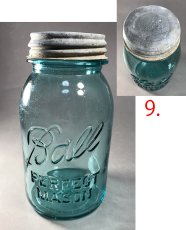画像10: 1930-60's Old "BLUE" Glass Mason Jar 【バラ売り】 (10)