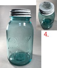 画像5: 1930-60's Old "BLUE" Glass Mason Jar 【バラ売り】 (5)