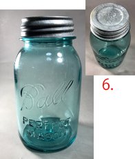 画像7: 1930-60's Old "BLUE" Glass Mason Jar 【バラ売り】 (7)