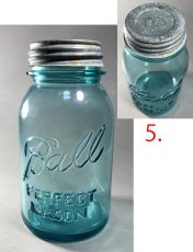 画像6: 1930-60's Old "BLUE" Glass Mason Jar 【バラ売り】 (6)