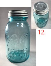 画像13: 1930-60's Old "BLUE" Glass Mason Jar 【バラ売り】 (13)