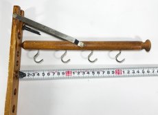 画像9: 1910-20's  "Wood＆Seel" Wall Mount Folding Hanger Rack (9)