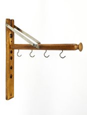 画像1: 1910-20's  "Wood＆Seel" Wall Mount Folding Hanger Rack (1)