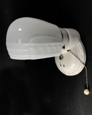 画像3: 1930-40's Art Deco "Porcelain＆Milk Glass" Bathroom Lamp (3)