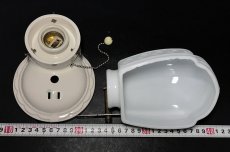 画像10: 1930-40's Art Deco "Porcelain＆Milk Glass" Bathroom Lamp (10)