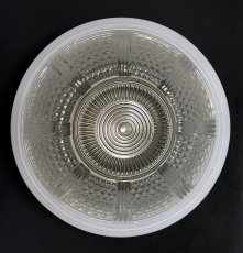 画像4:  1930-40's【2-Tone Milk Glass＆Prcelain】School House Ceiling Light  (4)