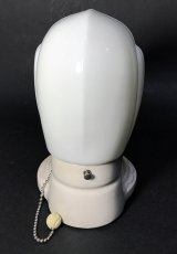 画像7: 1930-40's Art Deco "Porcelain＆Milk Glass" Bathroom Lamp (7)