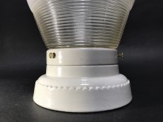 画像7:  1930-40's【2-Tone Milk Glass＆Prcelain】School House Ceiling Light  (7)