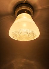 画像2:  1930-40's【2-Tone Milk Glass＆Prcelain】School House Ceiling Light  (2)