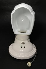 画像4: 1930-40's Art Deco "Porcelain＆Milk Glass" Bathroom Lamp (4)