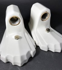 画像6: 1930-40's "PAIR" Art Deco Porcelain Candle Lamp (6)