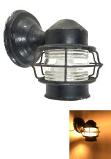 画像1: 1940's "Black Shabby" Caged Porch Lamp (1)