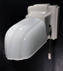 画像5: 1930's Art Deco "Porcelain＆Milk Glass" Bathroom Lamp (5)