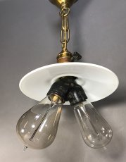 画像6: 1920-30's "Milk Glass Shade" × "Socket Splitter " Pendant Lamp  (6)