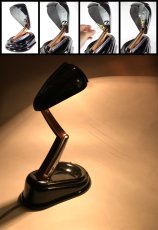 画像18: 【JUMO - "Bolide"】 1940's French Art Deco "STREAMLINE" Table/Desk Lamp  【BLACK】 (18)