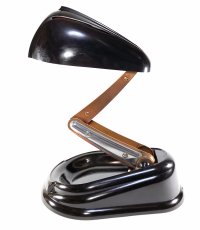 画像4: 【JUMO - "Bolide"】 1940's French Art Deco "STREAMLINE" Table/Desk Lamp  【BLACK】 (4)