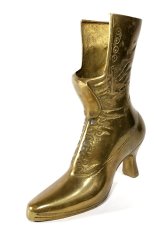 画像1: Solid Brass Victorian Style "Ladies Boot" Vase (1)