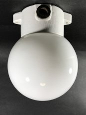 画像3: 1950's German Milk Glass＆Porcelain Ceiling／Wall Light (3)