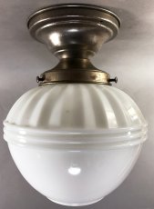 画像3:  1920-30's "Milk Glass" School House Ceiling Light  (3)