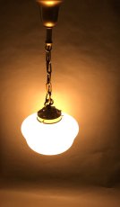 画像2:  1930's Milk Glass "School House" Ceiling Light  (2)