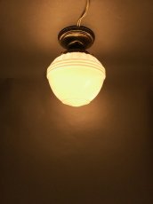 画像4:  1920-30's "Milk Glass" School House Ceiling Light  (4)