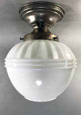 画像1:  1920-30's "Milk Glass" School House Ceiling Light  (1)