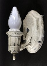 画像3: 1920's Art Deco "Shabby" Cast Metal Candle Lamp (3)