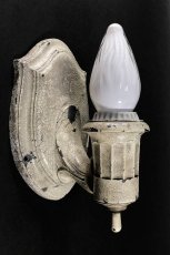 画像1: 1920's Art Deco "Shabby" Cast Metal Candle Lamp (1)