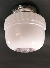 画像1:  1940-Early 1950's Milk Glass "Art Deco" Ceiling Light  (1)