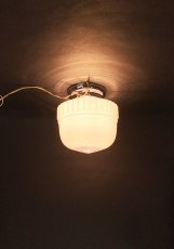 画像5:  1940-Early 1950's Milk Glass "Art Deco" Ceiling Light  (5)