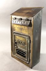 画像1: 1920-30's "CORBIN LOCK CO." Brass Wall Mount Mail Box (1)