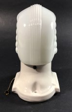 画像7: 1930's Art Deco "Porcelain＆Milk Glass" Bathroom Lamp (7)