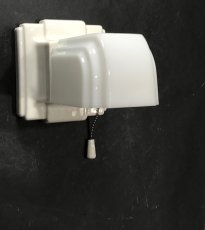 画像2: 1930's Art Deco "Porcelain＆Milk Glass" Bathroom Lamp (2)