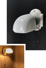 画像1: 1930's Art Deco "Porcelain＆Milk Glass" Bathroom Lamp (1)